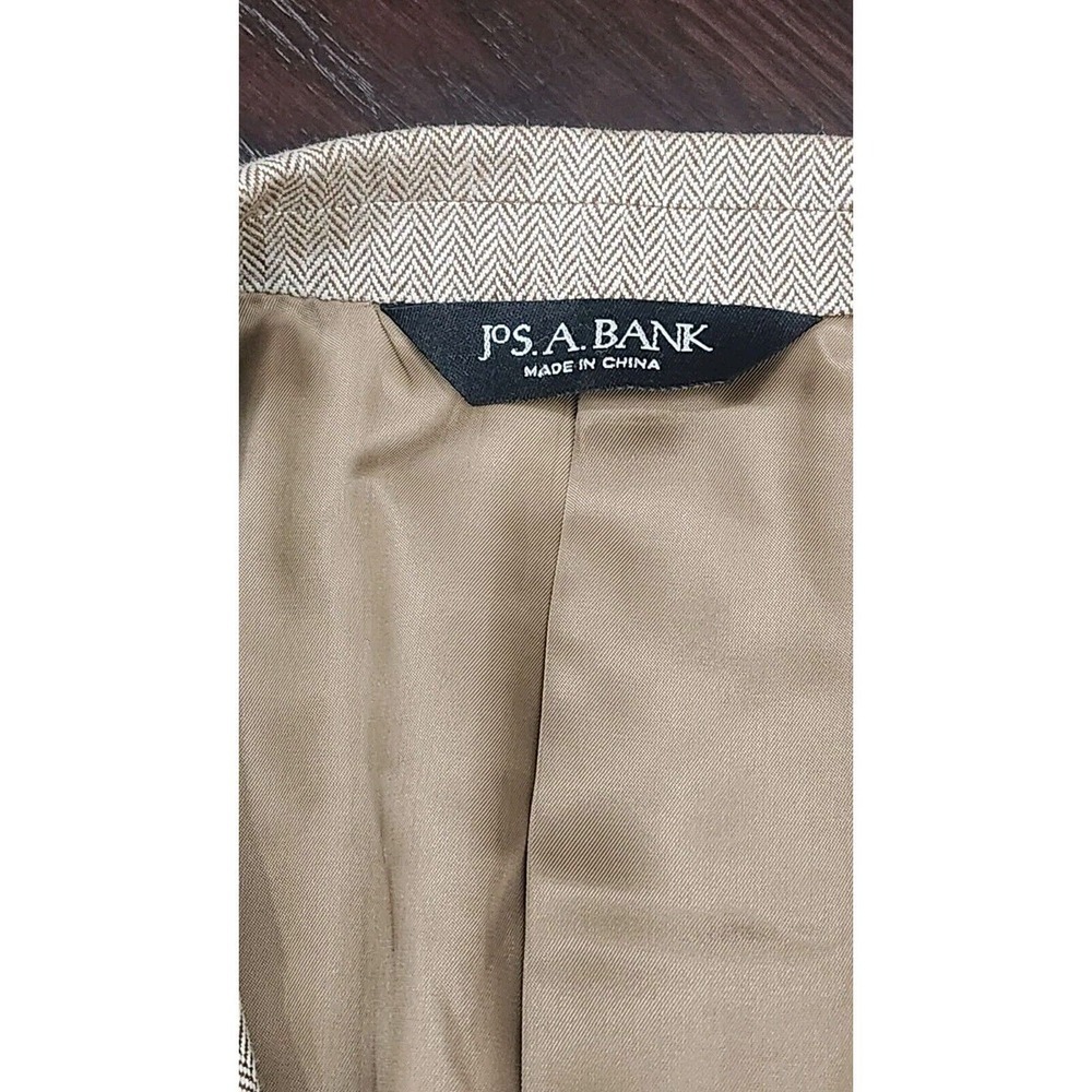 JOS A BANK SIGNATURE SILK/CAMEL HAIR HERRINGBONE SPORT COAT BLAZER MEN 44R - Picture 3 of 10